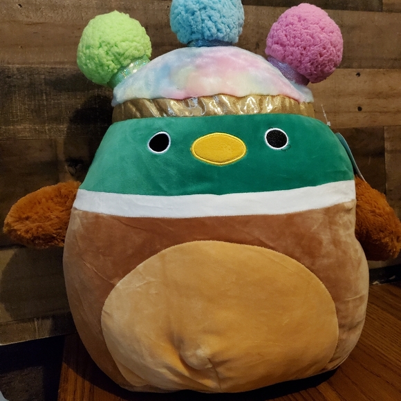 Squishmallow Squish-Doos Avery the Mallard Duck Rainbow Plush NWT 14" - Picture 9 of 9